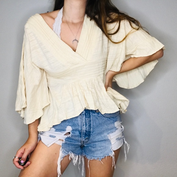Lucky Brand Tops - Lucky Brand cream butterfly blouse